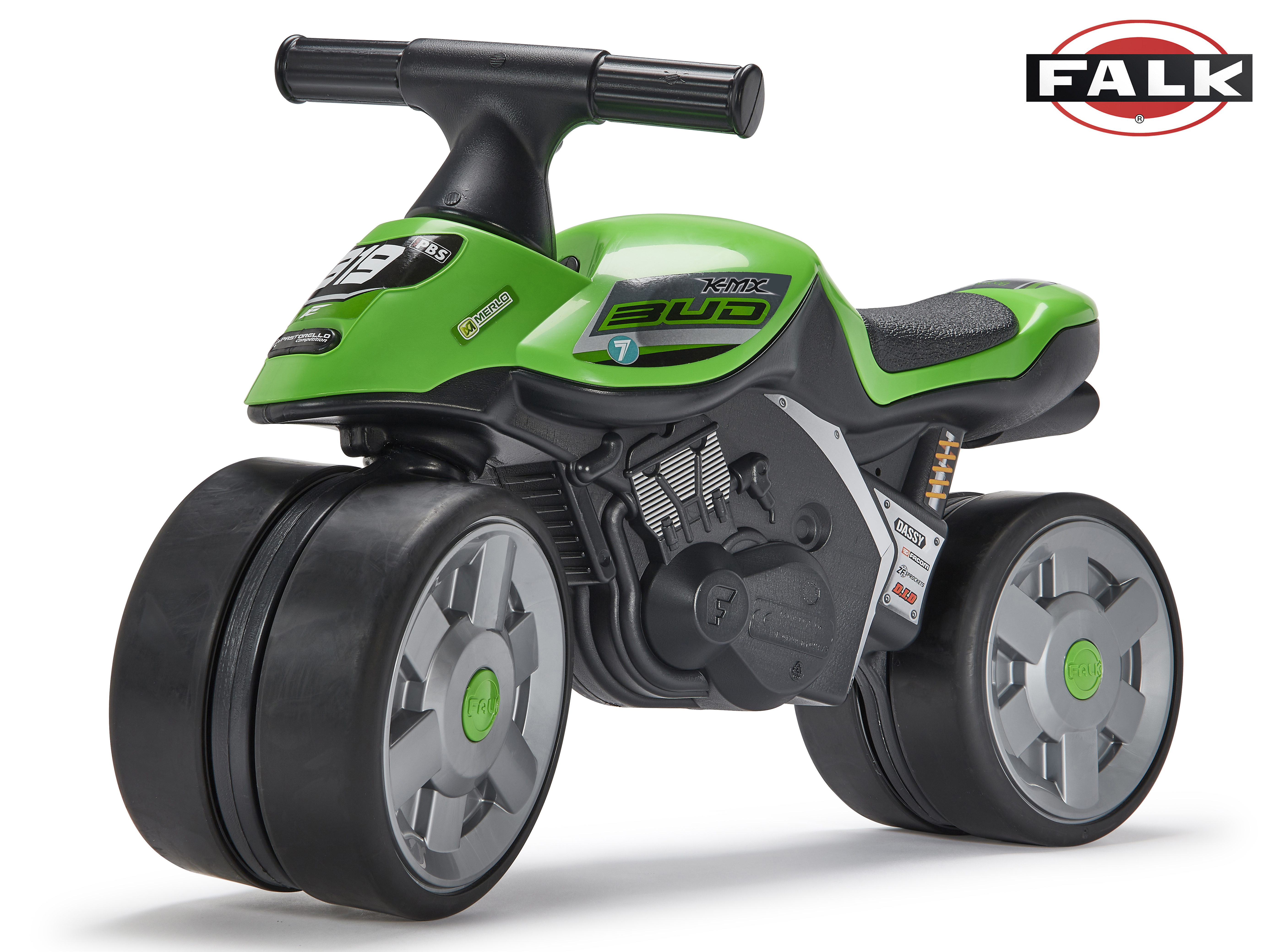 FALK Odrážedlo Baby Moto Team Bud Racing zelené