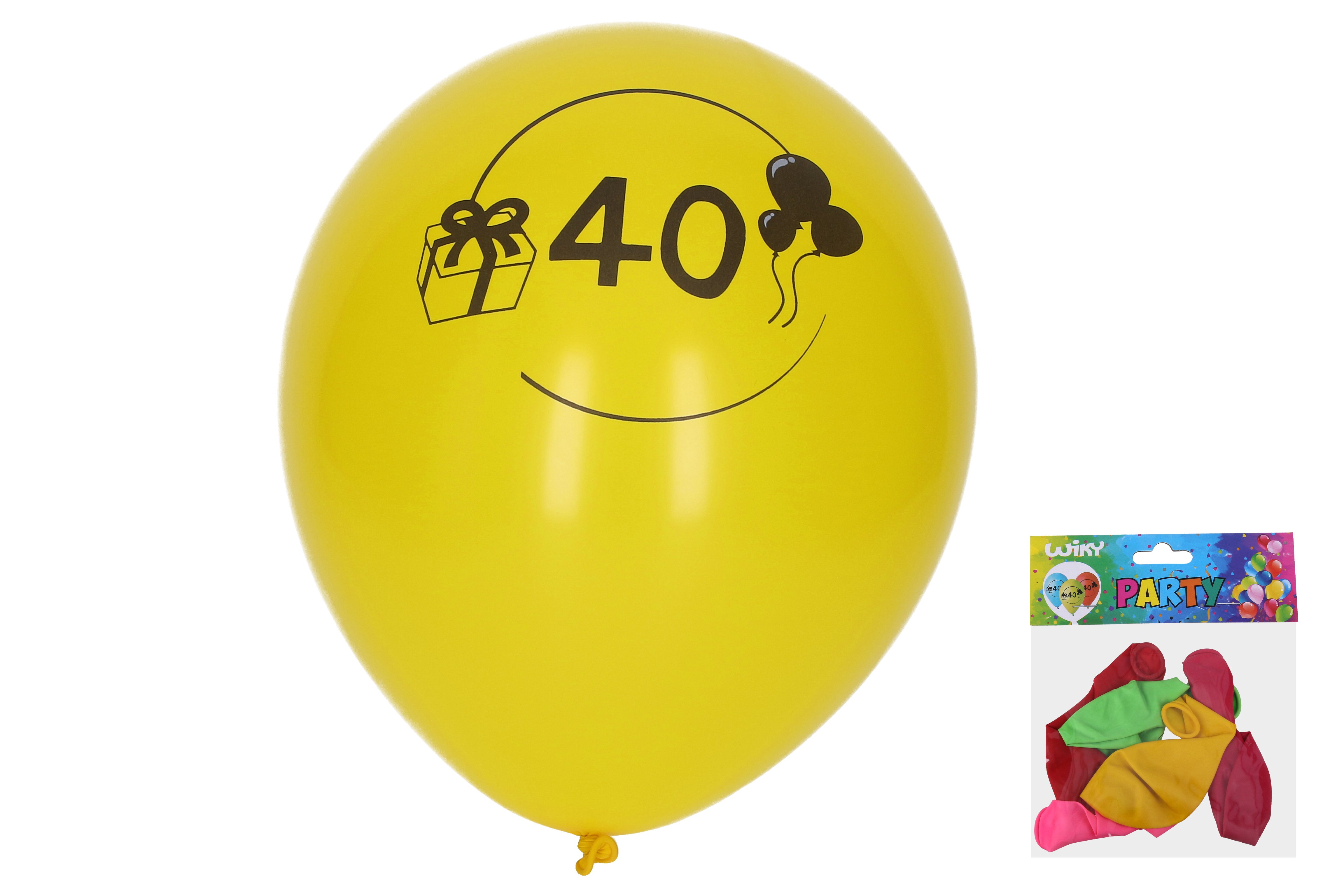 Balónek nafukovací 30 cm - sada 5ks, s číslem 40