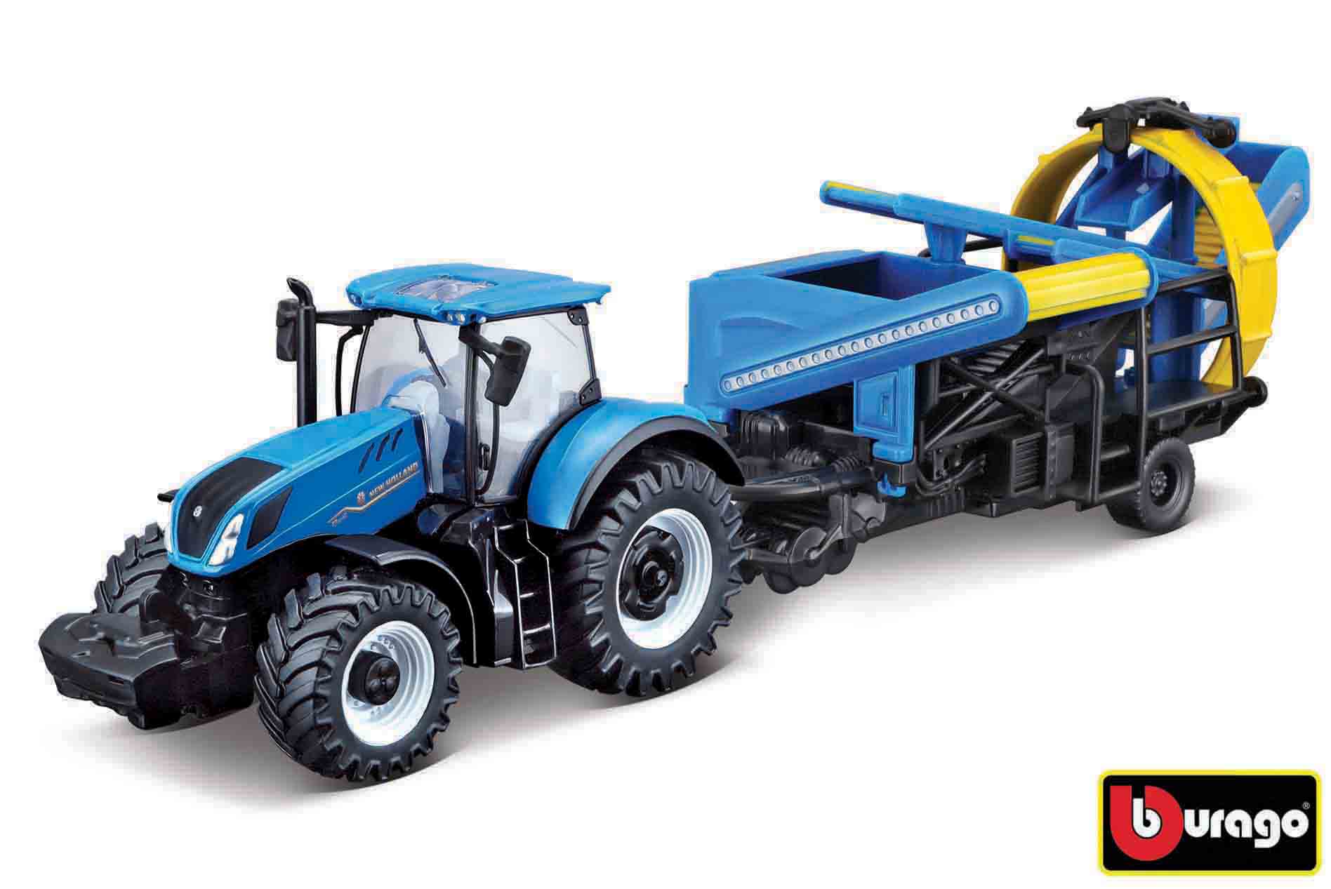 Bburago 10cm Farm tractor New Holland T7.315 s kultivátorem