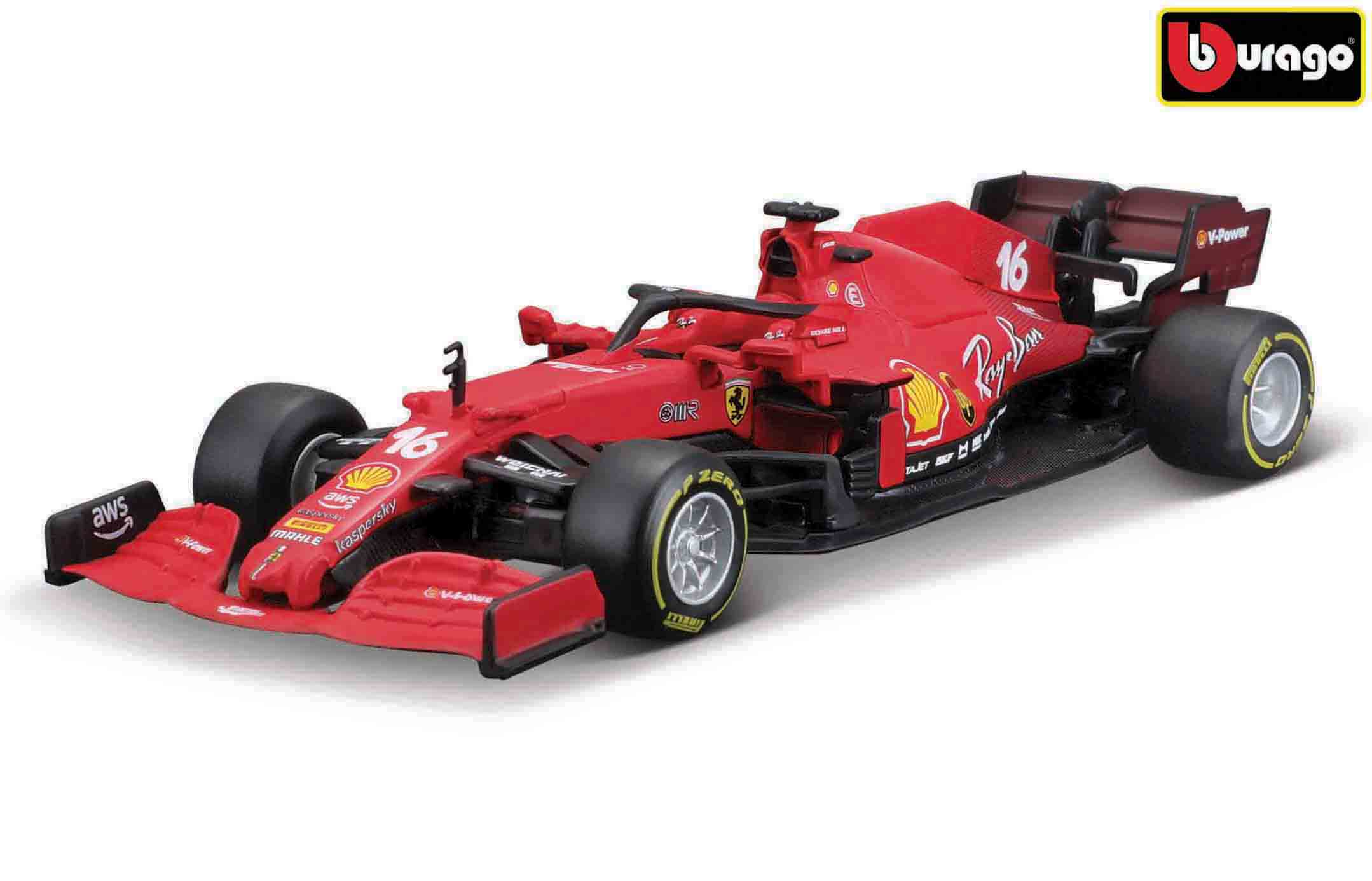 Bburago 1:43 Ferrari Racing F1 SF21 #16 (Charles Leclerc) s helmou