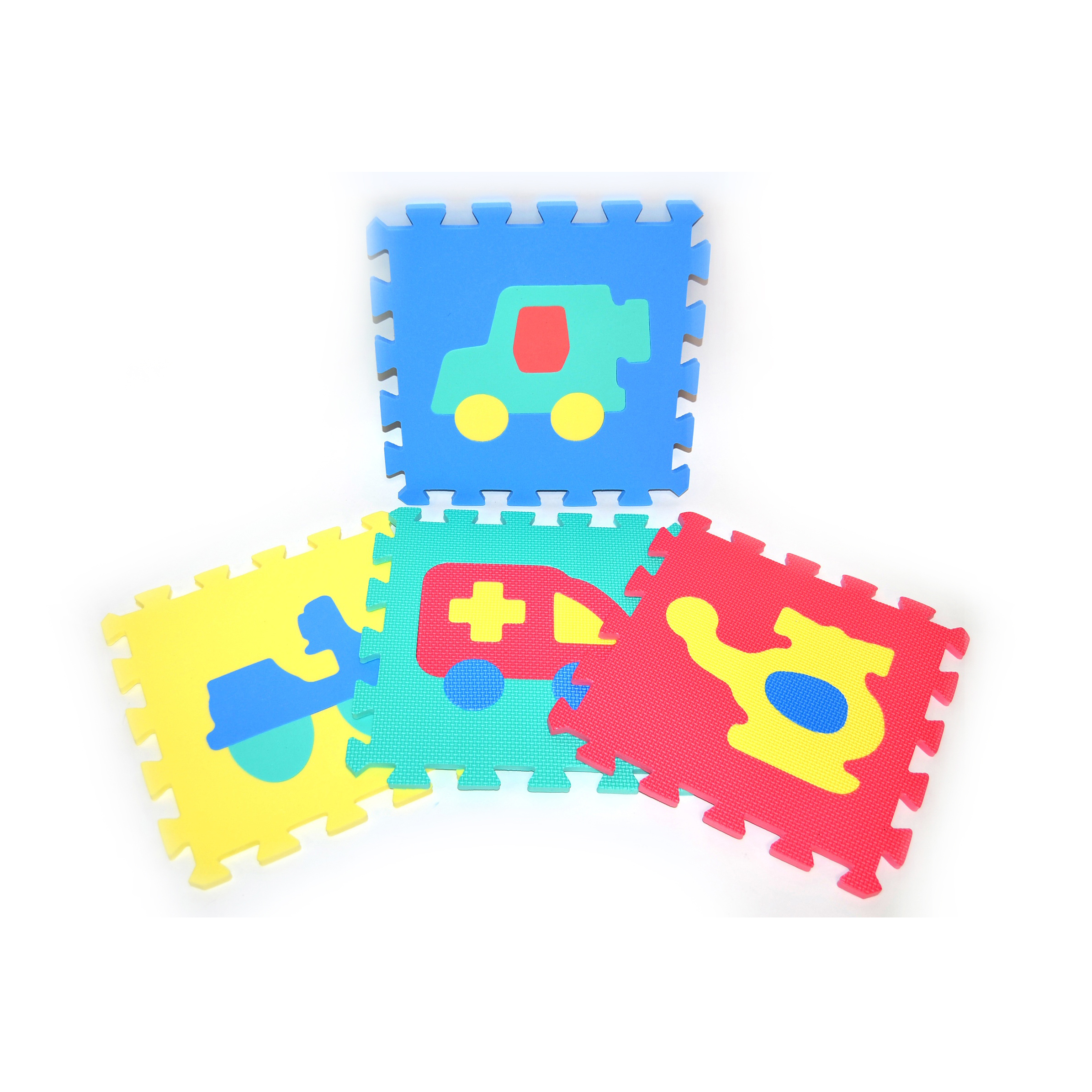 Měkké puzzle bloky DOPRAVNÍ PROSTŘEDKY 32 cm