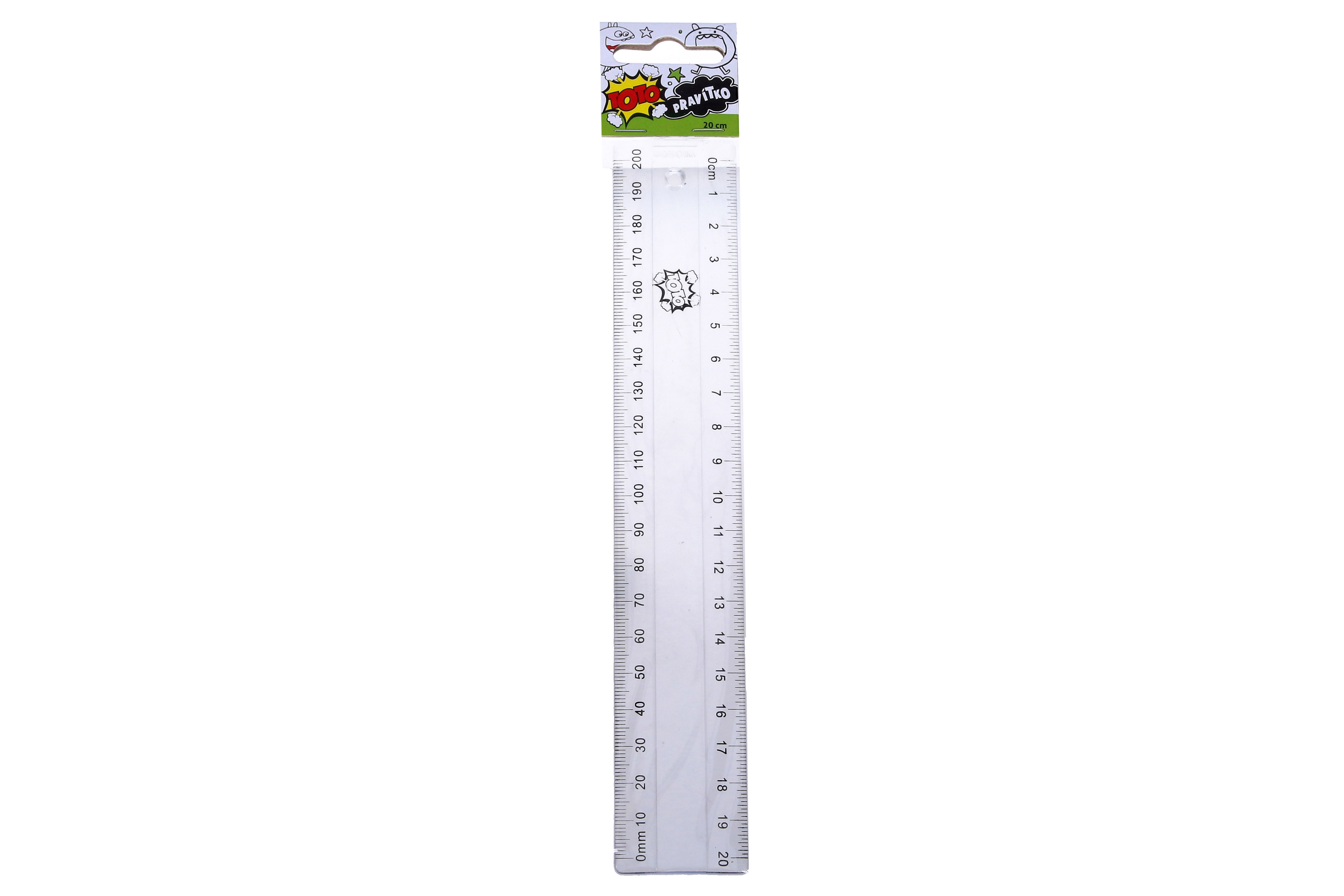 Pravítko 20 cm transparent