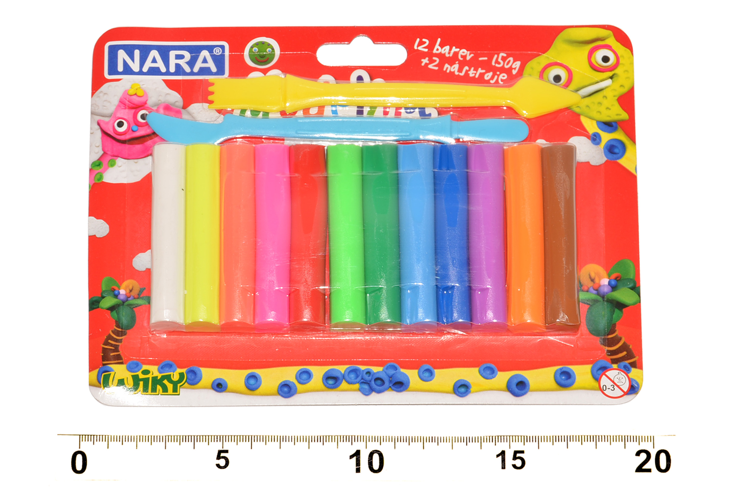 Modelína Nara 12 barev 150g + nářadí