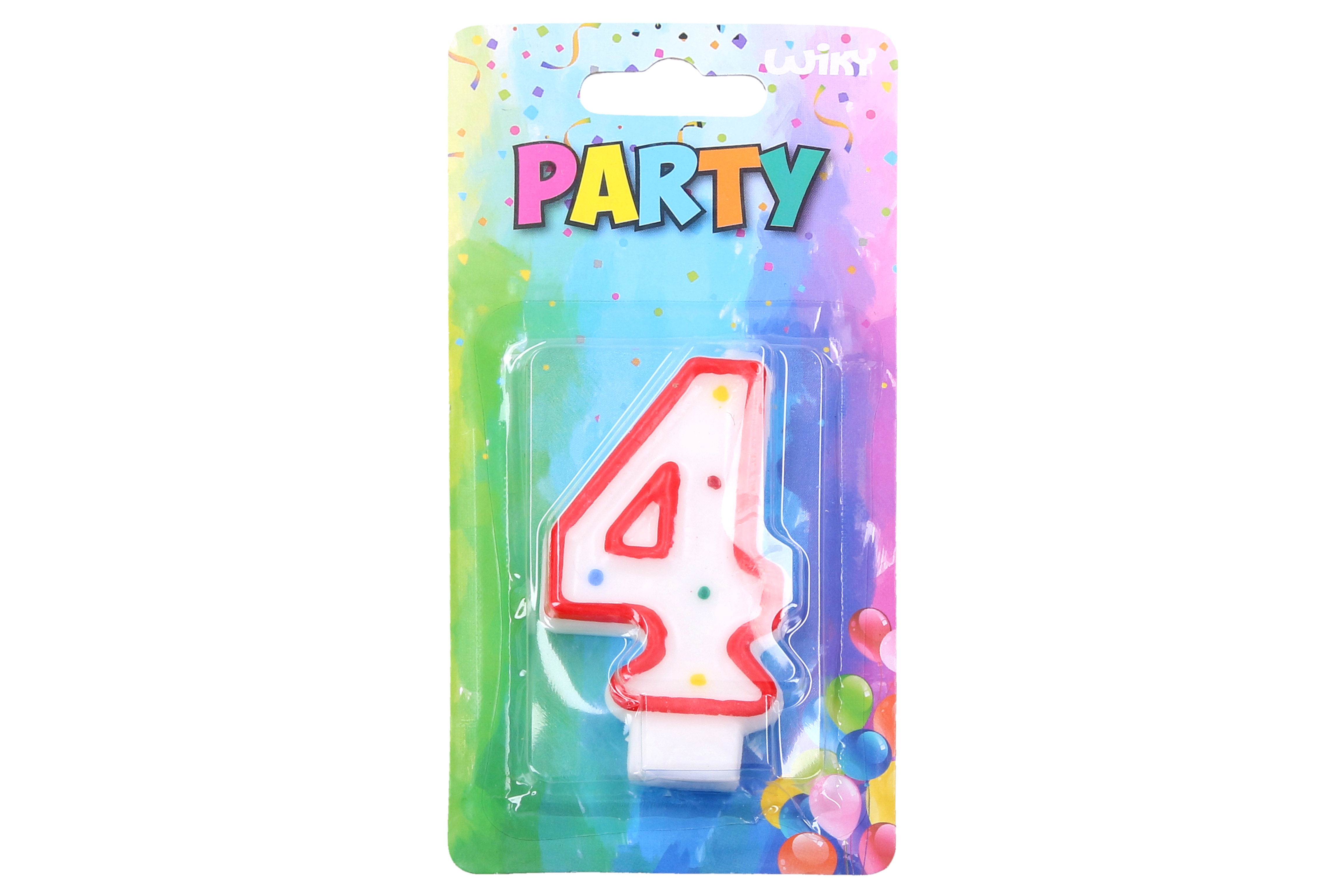 Párty svíčka číslo 4 Červená