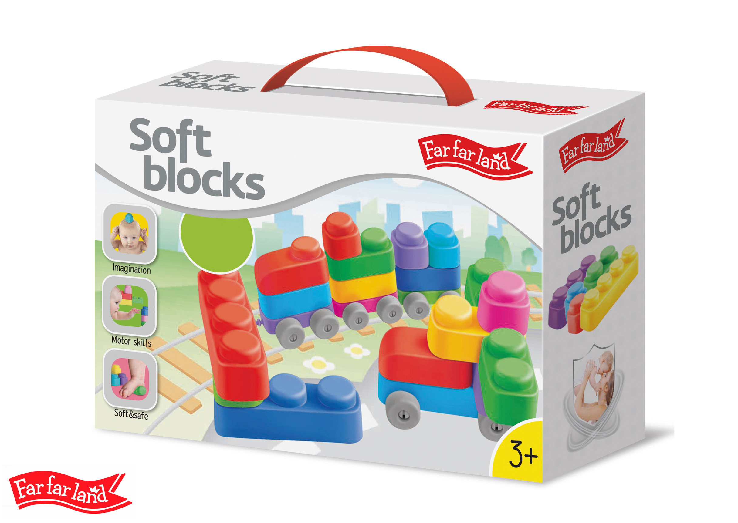 Far Far Land Stavebnice barevná měkká 21 bloků