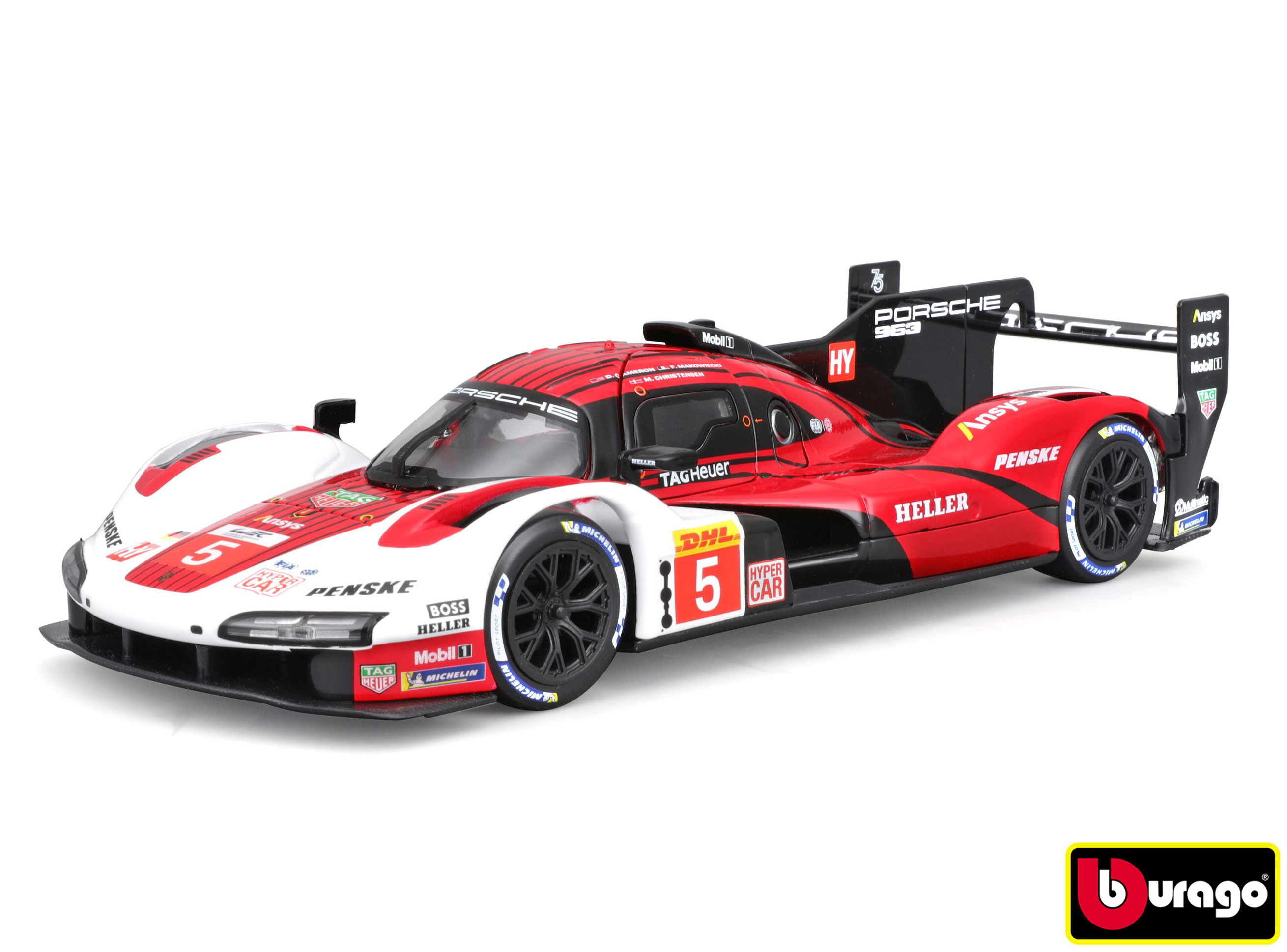 Bburago 1:24 Racing - Porsche 963 - White/Red #5