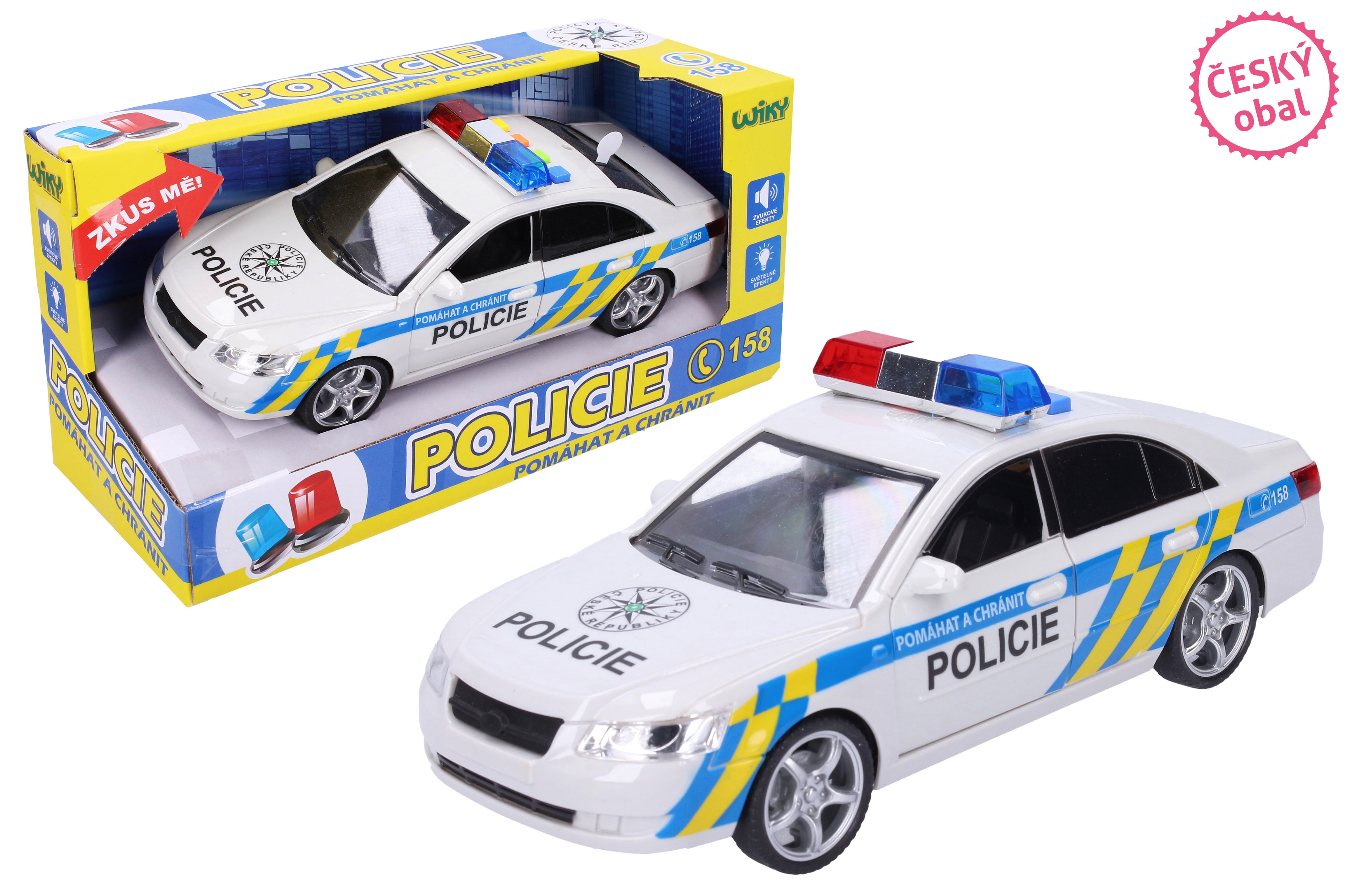 Policejní auto s efekty 24 cm - Český obal