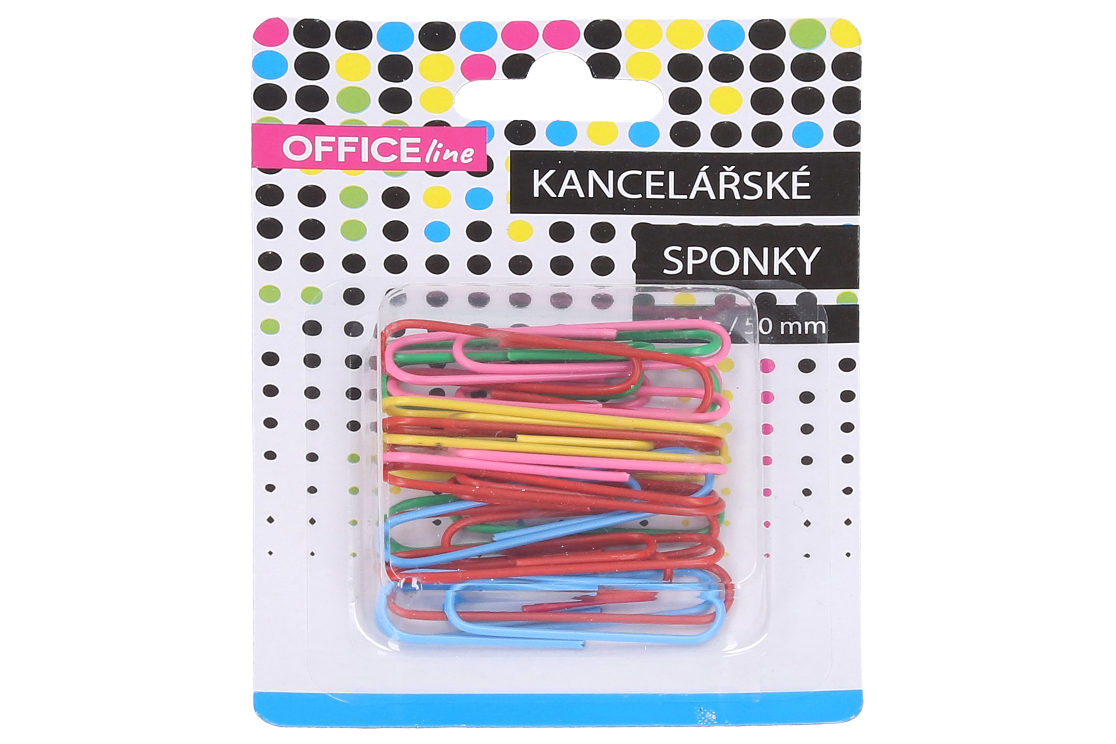Sponka kancelářská barevná 20 ks, 50 mm