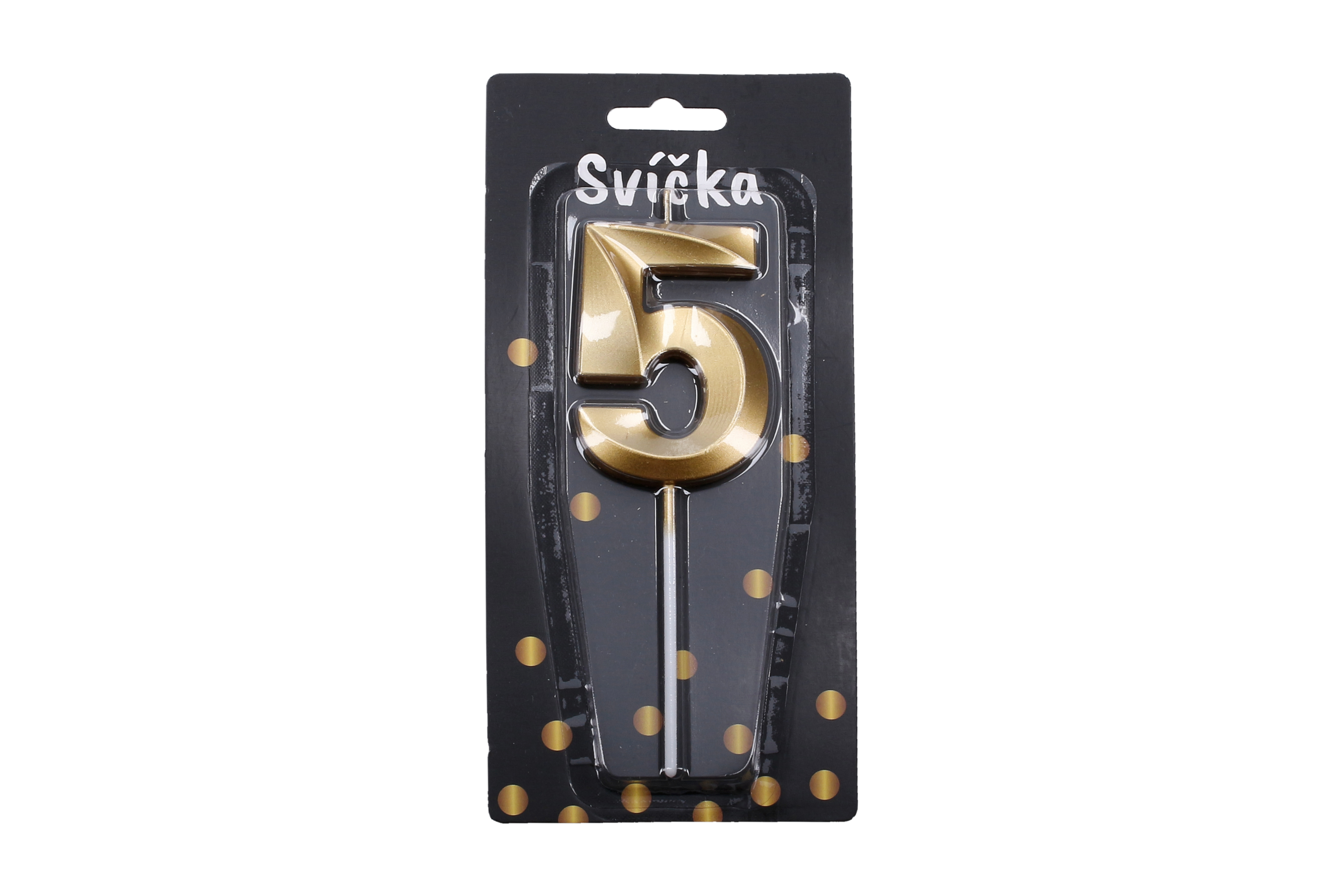 Párty svíčka číslo 5 Zlatá