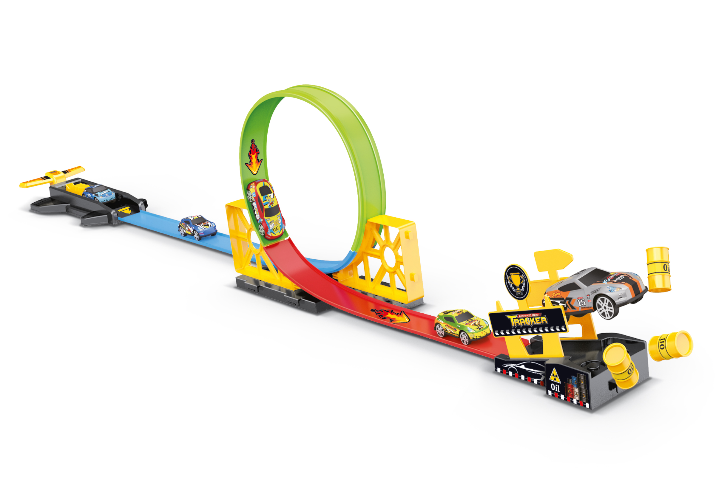 Autodráha vystřelovací s autem 125 cm
