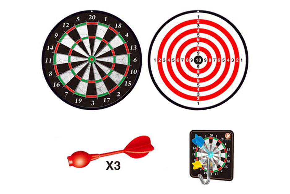 Terč oboustranný magnetický 15cm se 3 šipkami