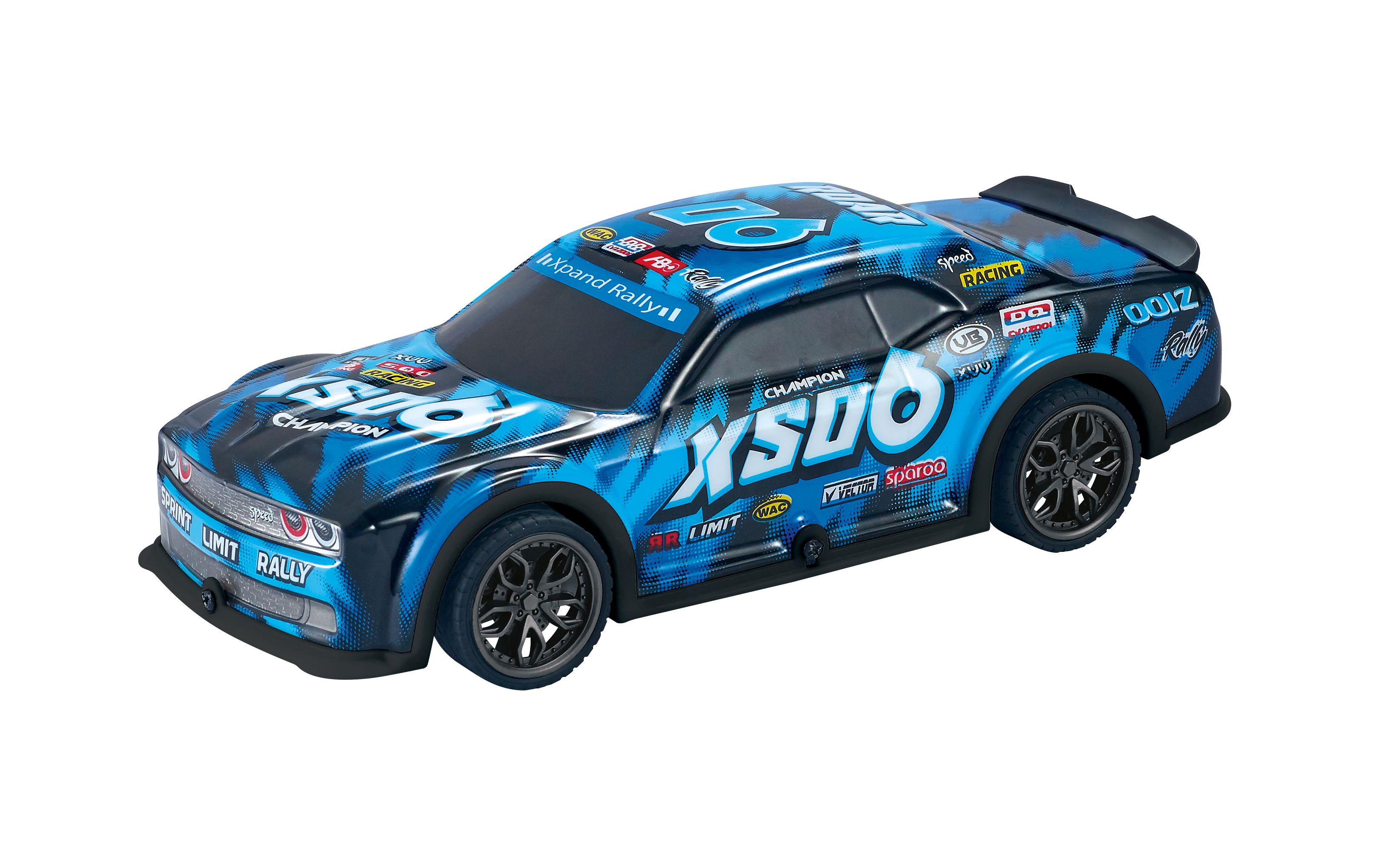 Auto závodní s efekty modré 19,5 cm