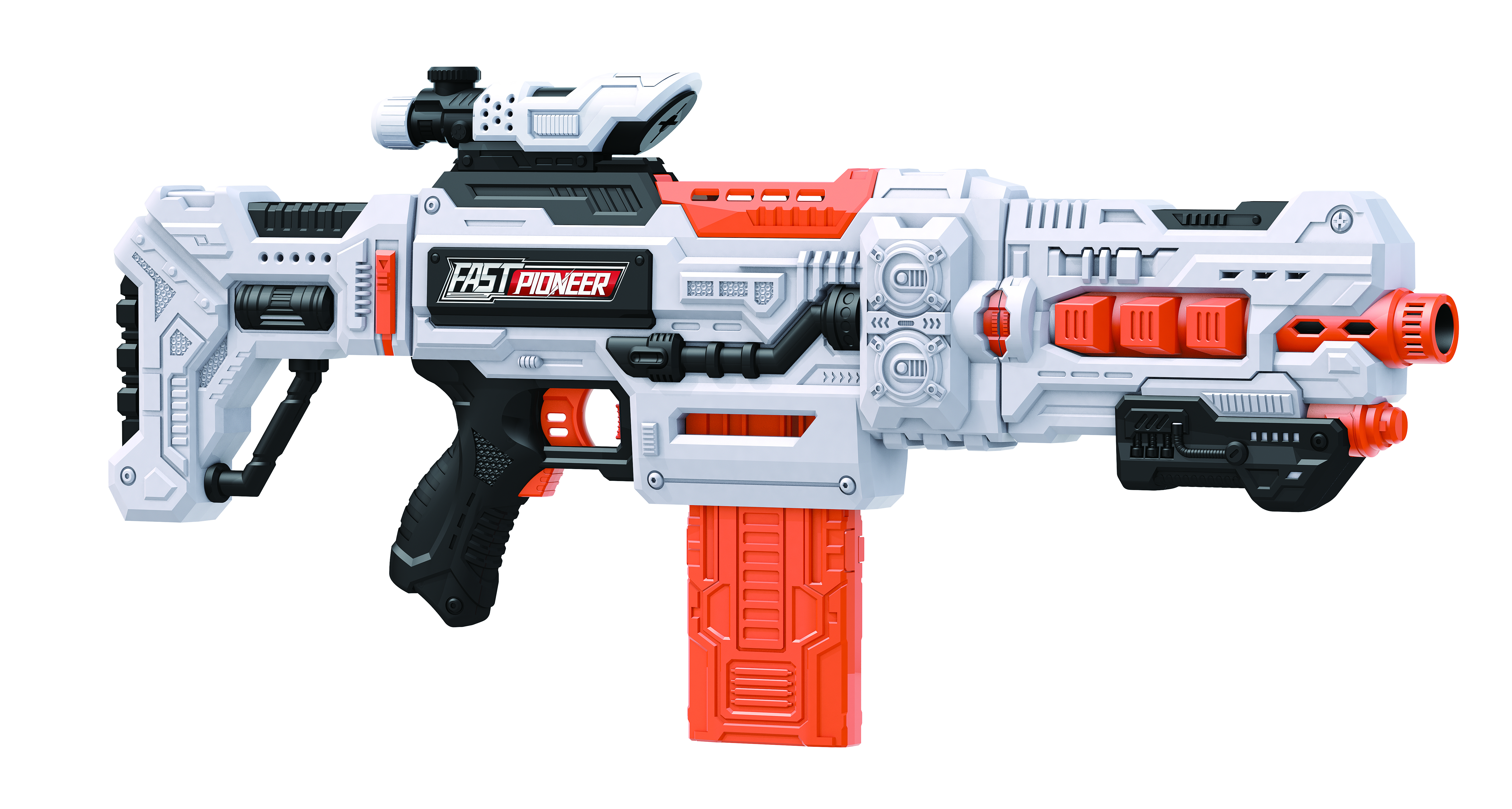 Kulomet s 36 pěnovými náboji 4v1 67 cm