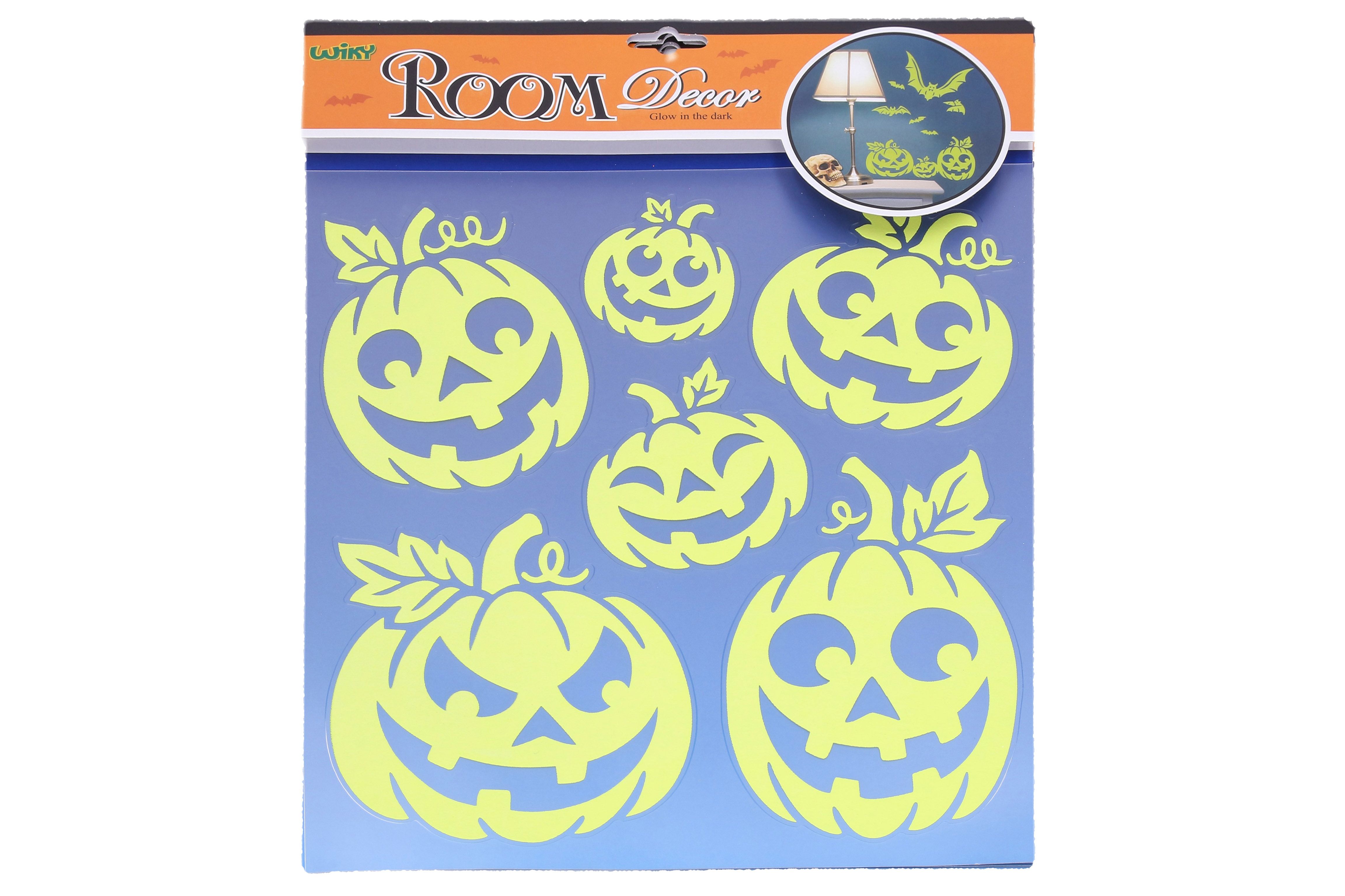 Nálepky na zeď svítící ve tmě 38x31 cm Dýně HALLOWEEN